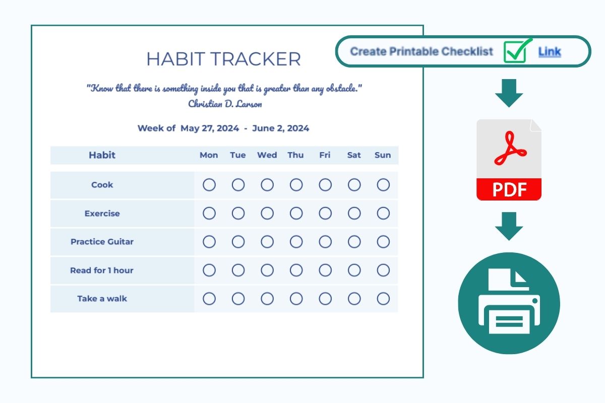 Printable Habit Tracker