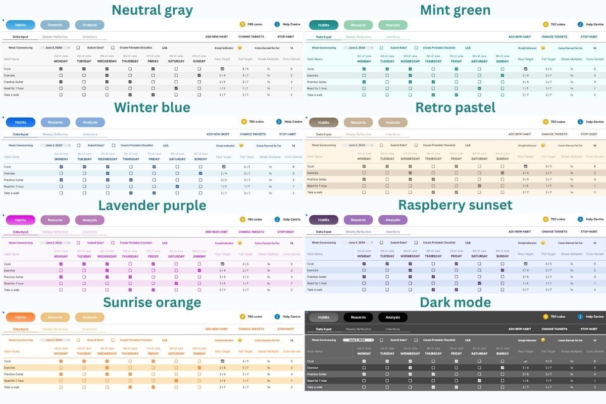 Themed habit tracker