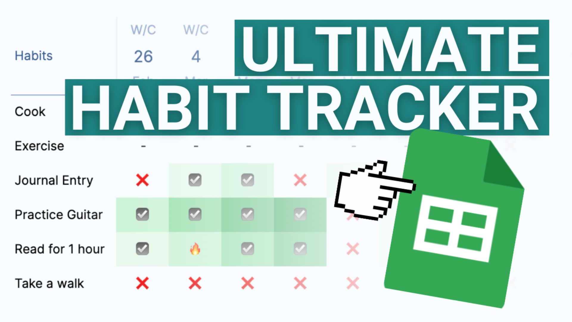 Ultimate Habit Tracker The Spreadsheet Wiz